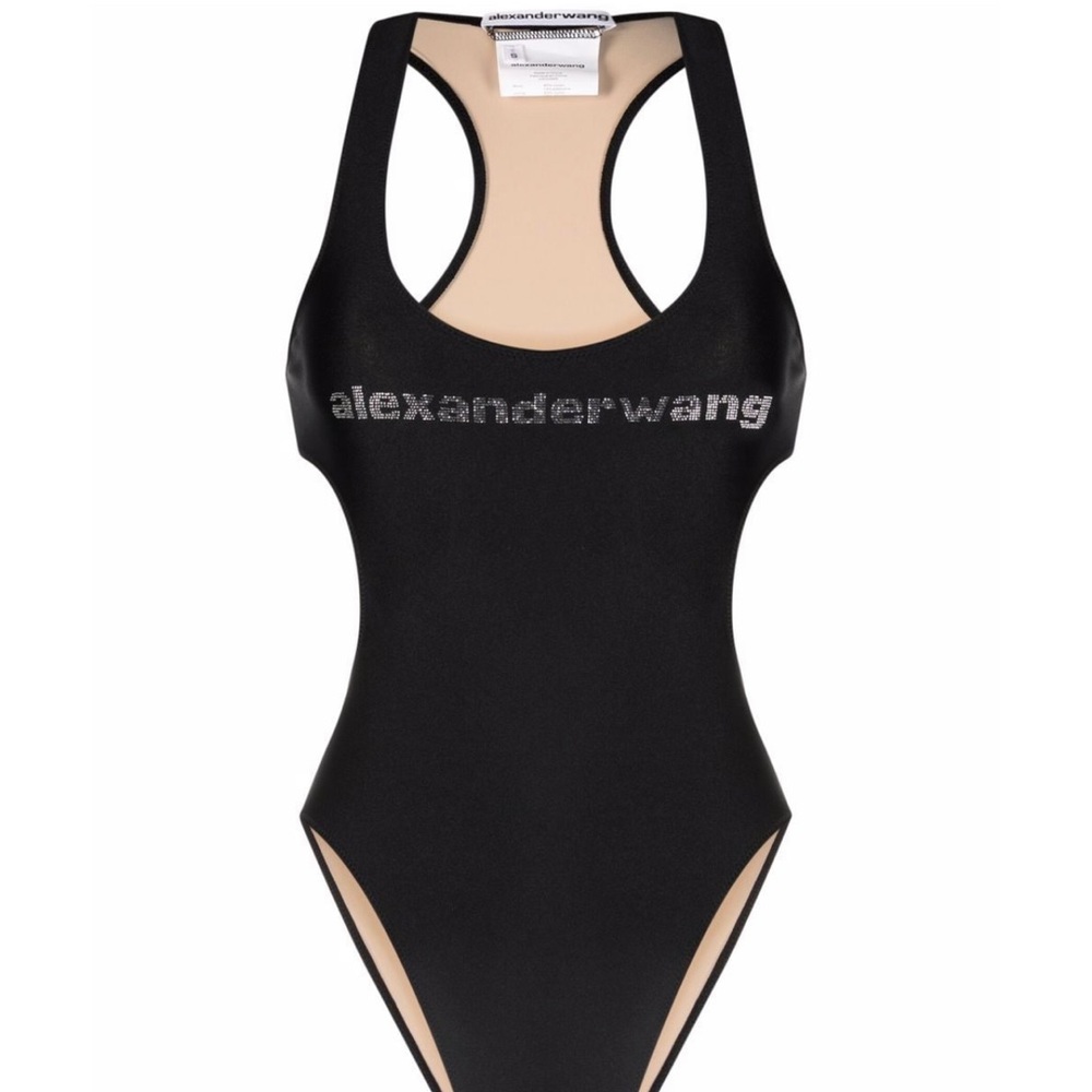 Alexander wang embellished logo swimsuit